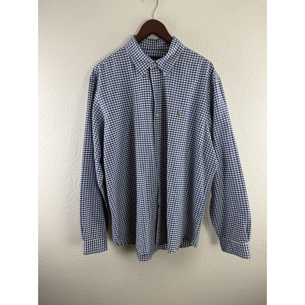 Ralph Lauren - men's blue checkers button up shirt‎ size XXLarge